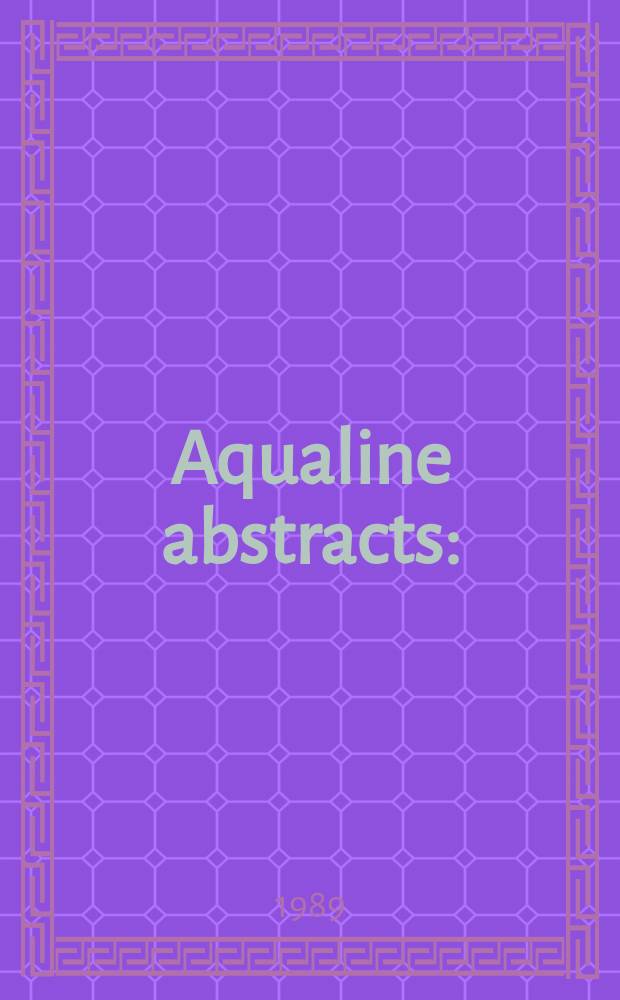Aqualine abstracts : (Formerly WRC information) Publ. bi-weekly on behalf of the Water research centre. Vol.5, №6
