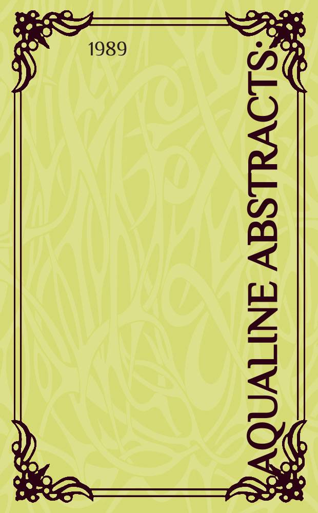 Aqualine abstracts : (Formerly WRC information) Publ. bi-weekly on behalf of the Water research centre. Vol.5, №9