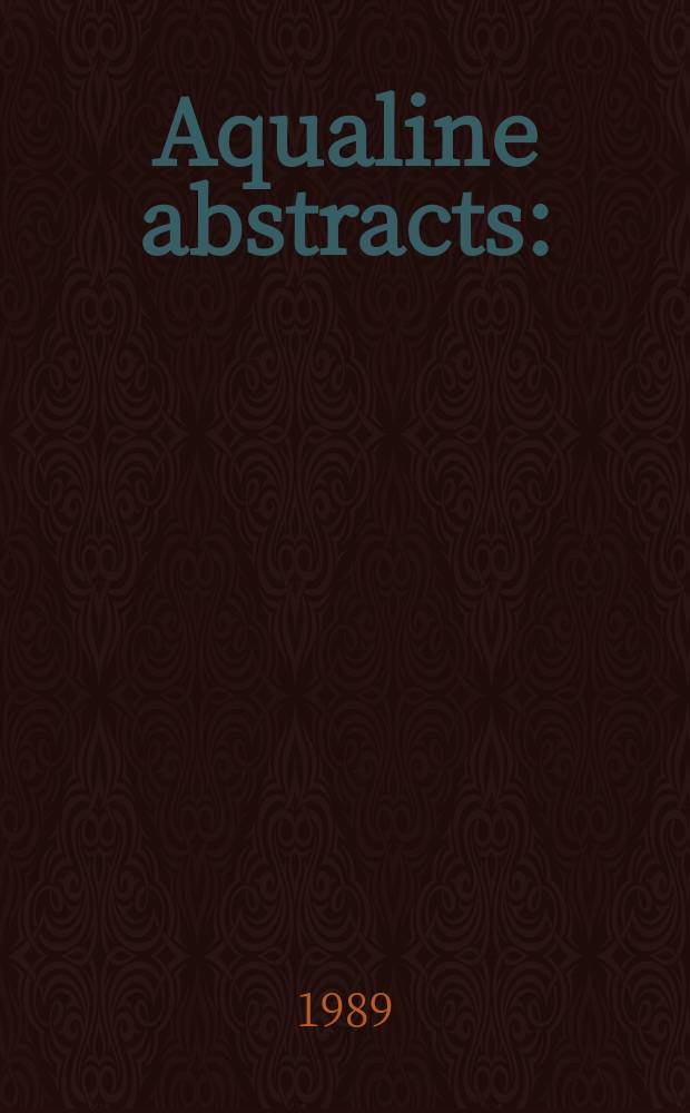 Aqualine abstracts : (Formerly WRC information) Publ. bi-weekly on behalf of the Water research centre. Vol.5, №20
