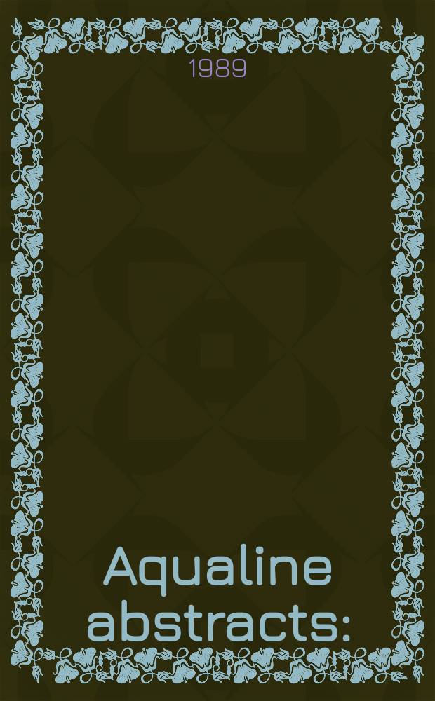 Aqualine abstracts : (Formerly WRC information) Publ. bi-weekly on behalf of the Water research centre. Vol.5, №26