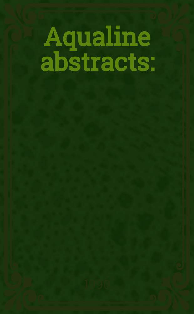 Aqualine abstracts : (Formerly WRC information) Publ. bi-weekly on behalf of the Water research centre. Vol.6, №15