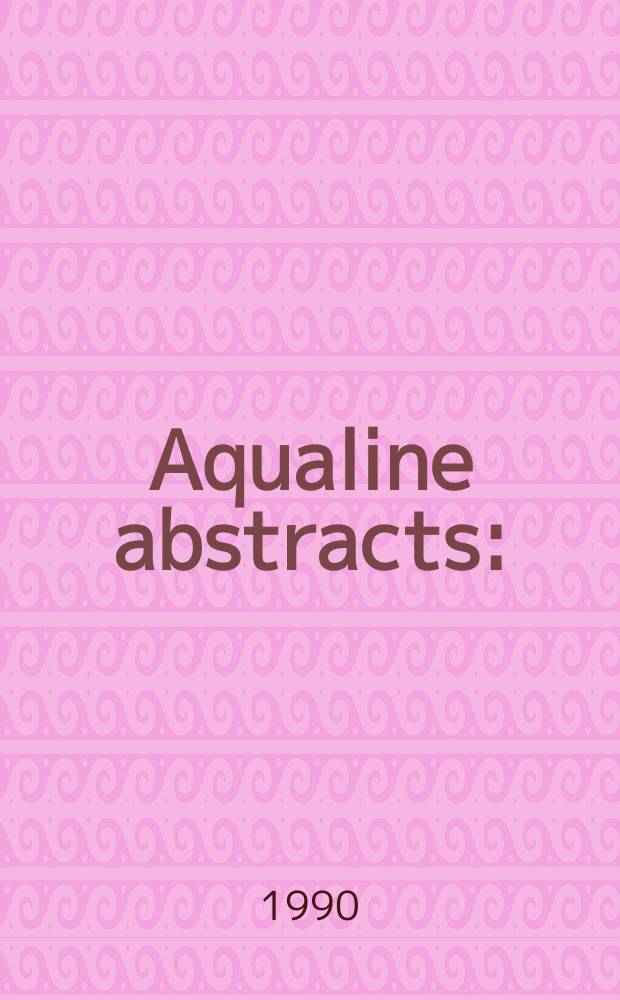 Aqualine abstracts : (Formerly WRC information) Publ. bi-weekly on behalf of the Water research centre. Vol.6, №21