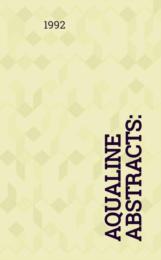 Aqualine abstracts : (Formerly WRC information) Publ. bi-weekly on behalf of the Water research centre. Vol.8, №4