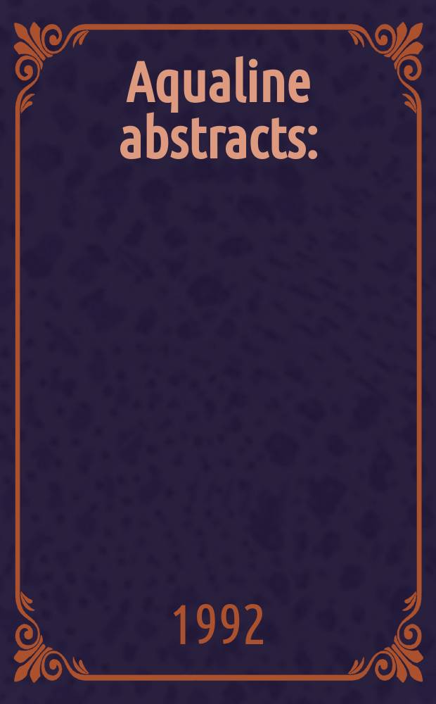 Aqualine abstracts : (Formerly WRC information) Publ. bi-weekly on behalf of the Water research centre. Vol.8, №22