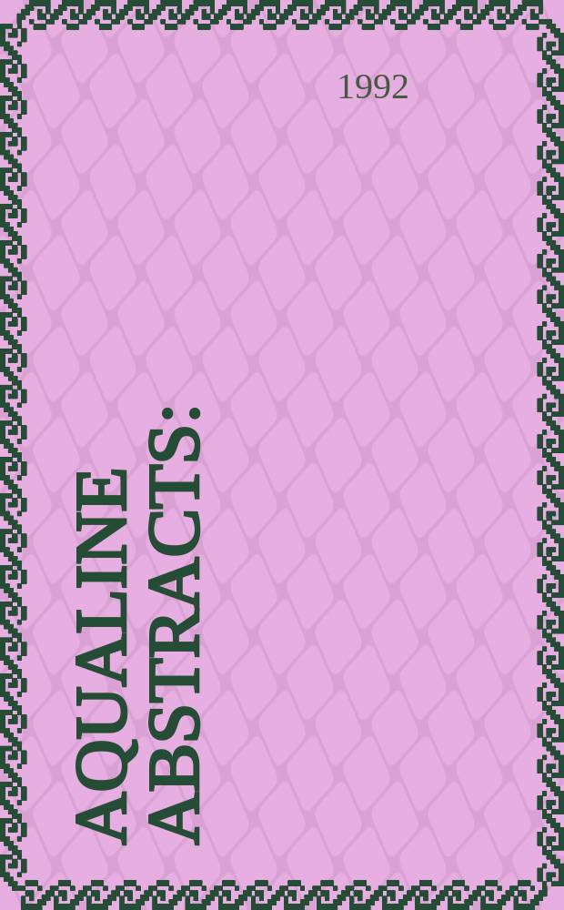 Aqualine abstracts : (Formerly WRC information) Publ. bi-weekly on behalf of the Water research centre. Vol.8, №26