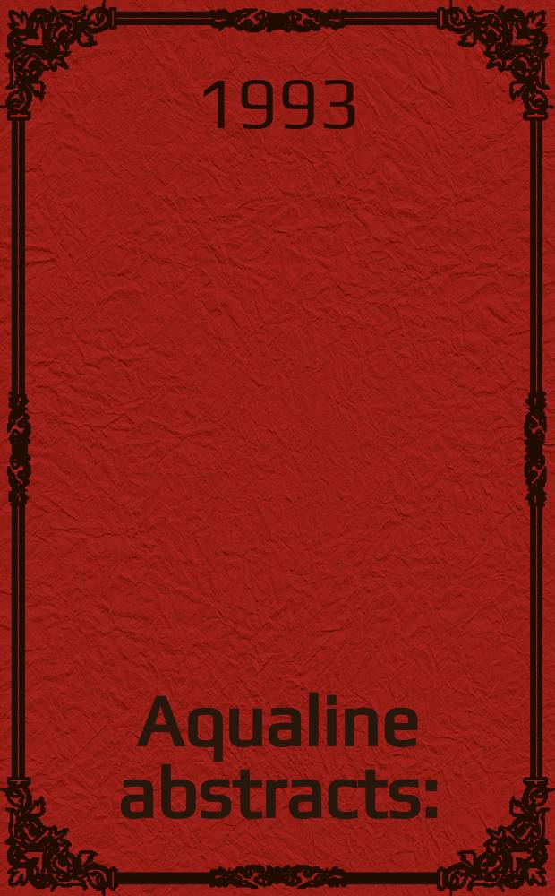 Aqualine abstracts : (Formerly WRC information) Publ. bi-weekly on behalf of the Water research centre. Vol.9, №11