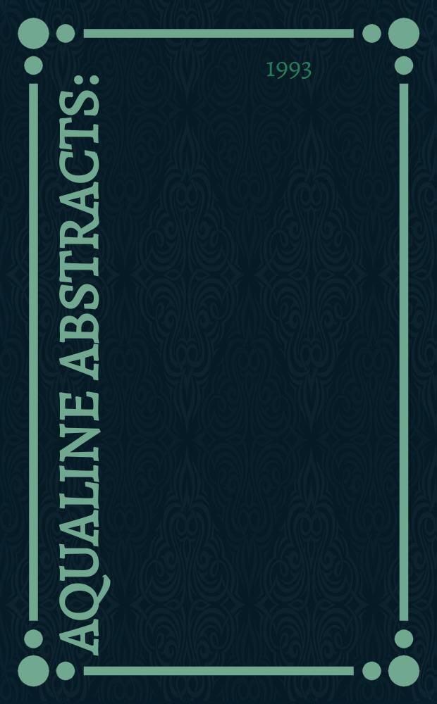 Aqualine abstracts : (Formerly WRC information) Publ. bi-weekly on behalf of the Water research centre. Vol.9, №25