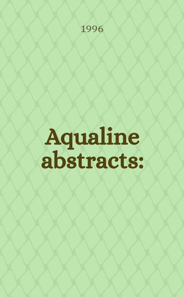 Aqualine abstracts : (Formerly WRC information) Publ. bi-weekly on behalf of the Water research centre. Vol.12, №6