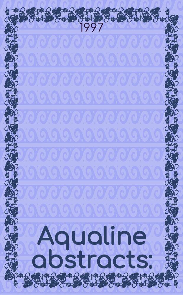 Aqualine abstracts : (Formerly WRC information) Publ. bi-weekly on behalf of the Water research centre. Vol.13, №5