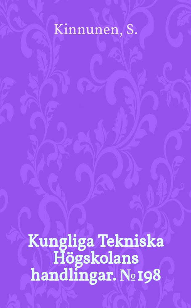 Kungliga Tekniska Högskolans handlingar. №198 : Punching of concrete stabs with two-day reinforcement