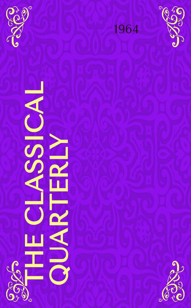 The Classical quarterly : Publ. for the Classical assoc. N.S., vol.14(58), №1