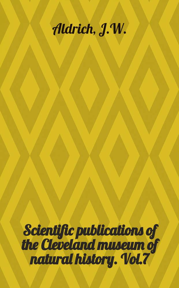 Scientific publications of the Cleveland museum of natural history. Vol.7 : The birds and mammals of the western slope of the Azuero Peninsula (Republic of Panama)