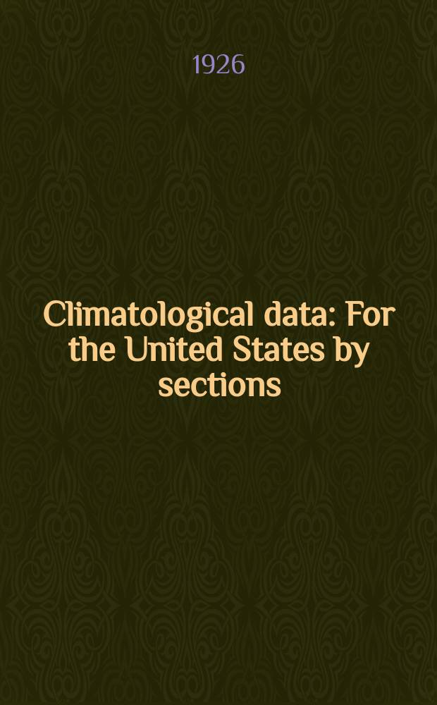 Climatological data : For the United States by sections