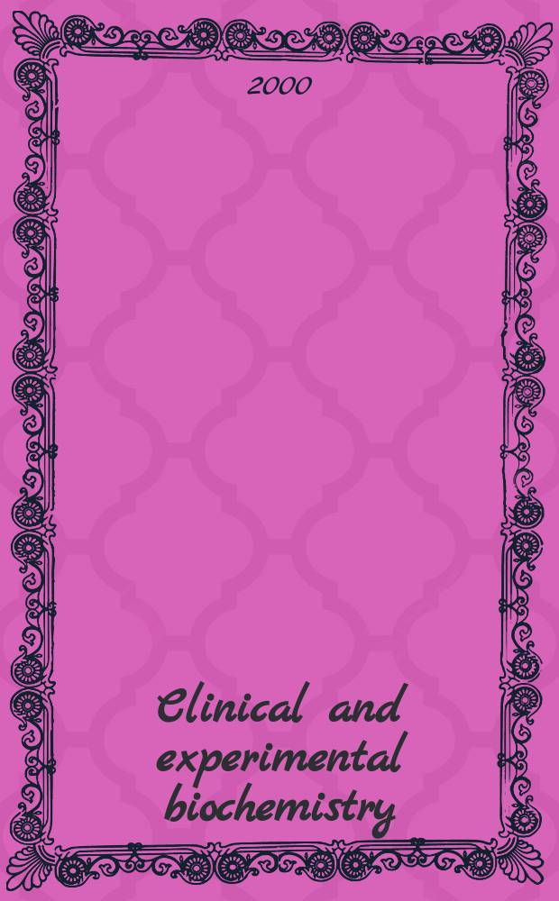 Clinical and experimental biochemistry : Current awareness from Excerpta med. Excerpta med. Sect.29. Vol.125, №7