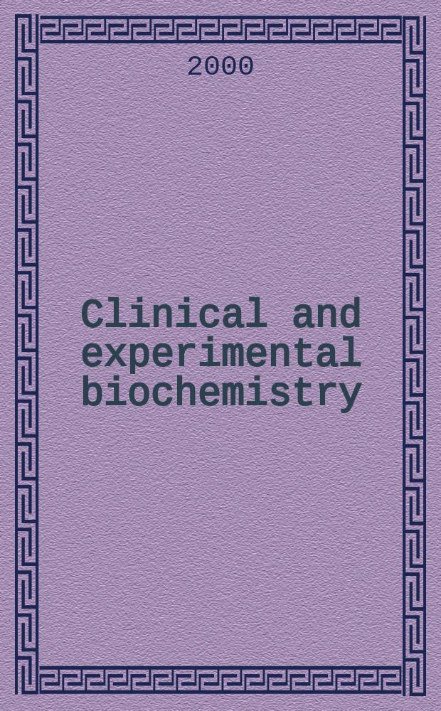Clinical and experimental biochemistry : Current awareness from Excerpta med. Excerpta med. Sect.29. Vol.127, №4