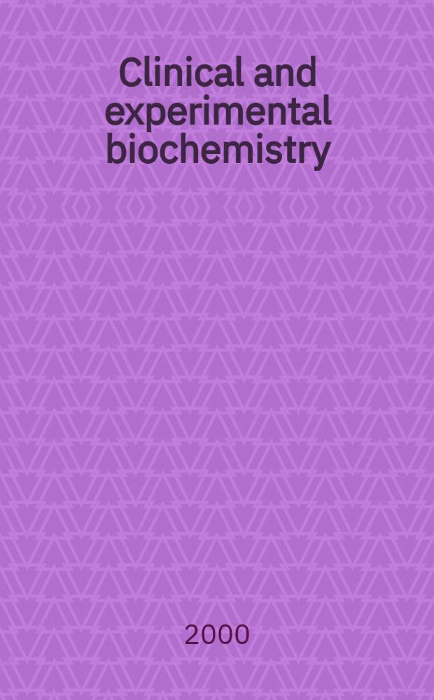 Clinical and experimental biochemistry : Current awareness from Excerpta med. Excerpta med. Sect.29. Vol.127, №5