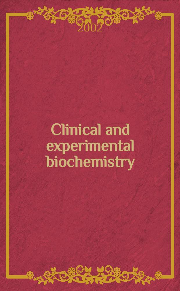 Clinical and experimental biochemistry : Current awareness from Excerpta med. Excerpta med. Sect.29. Vol.135, №5