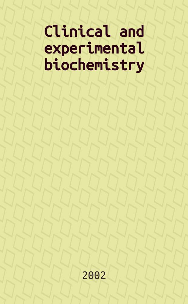 Clinical and experimental biochemistry : Current awareness from Excerpta med. Excerpta med. Sect.29. Vol.136, №7