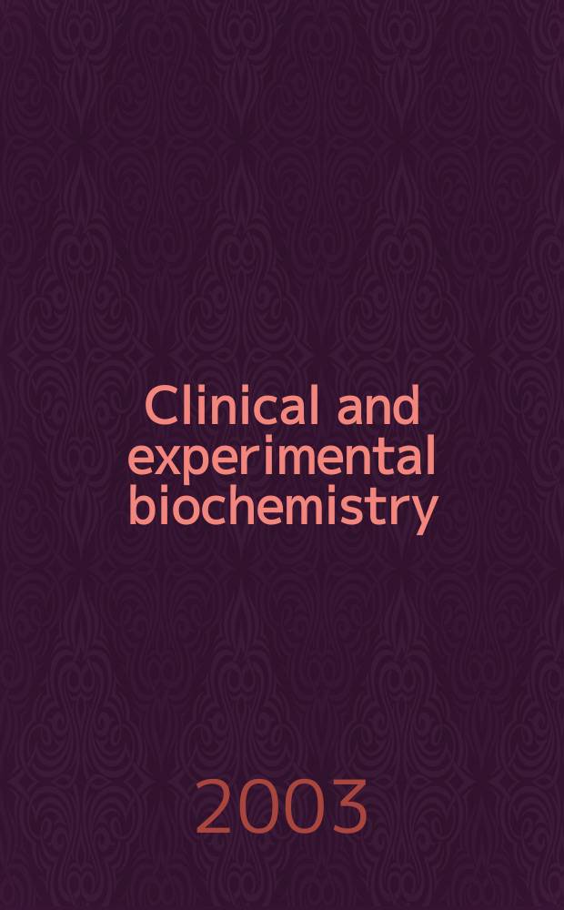Clinical and experimental biochemistry : Current awareness from Excerpta med. Excerpta med. Sect.29. Vol.138, №8