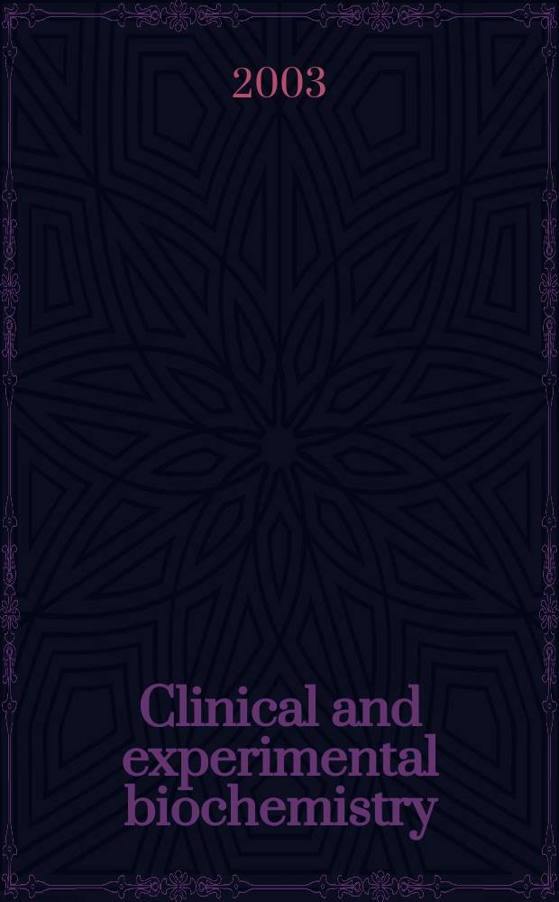 Clinical and experimental biochemistry : Current awareness from Excerpta med. Excerpta med. Sect.29. Vol.139, №4