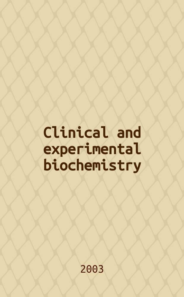 Clinical and experimental biochemistry : Current awareness from Excerpta med. Excerpta med. Sect.29. Vol.139, №8