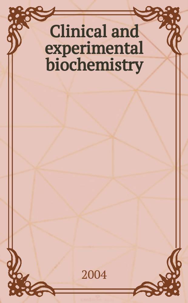 Clinical and experimental biochemistry : Current awareness from Excerpta med. Excerpta med. Sect.29. Vol.143, №5
