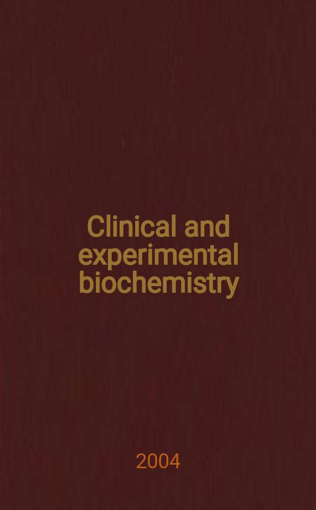 Clinical and experimental biochemistry : Current awareness from Excerpta med. Excerpta med. Sect.29. Vol.144, №4