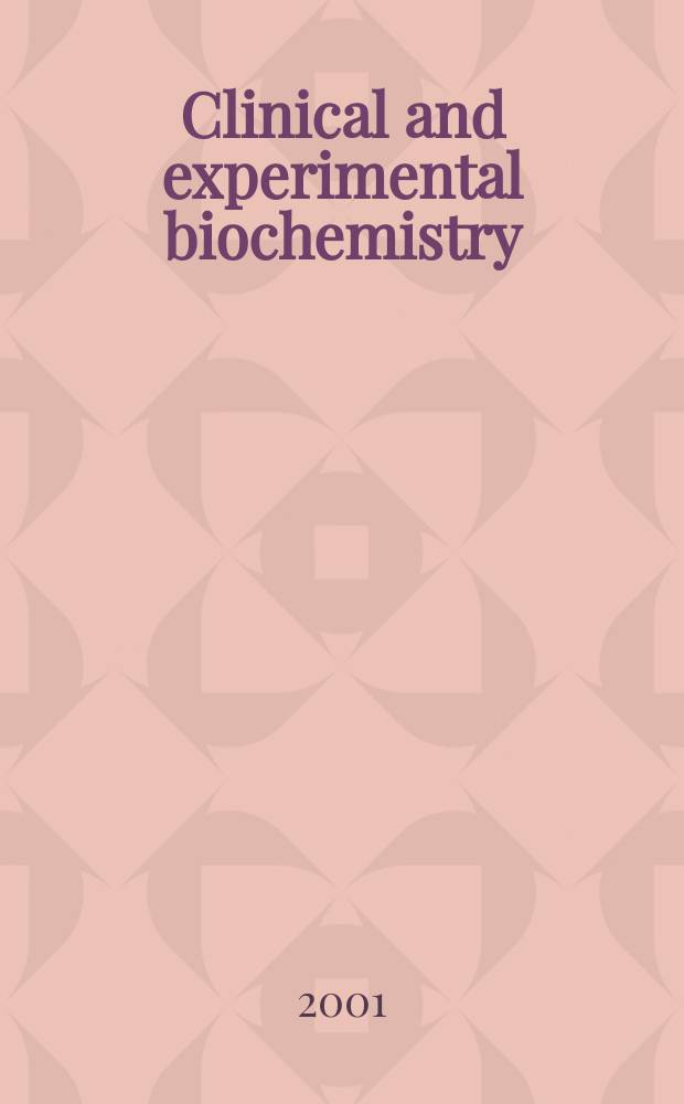 Clinical and experimental biochemistry : Current awareness from Excerpta med. Excerpta med. Sect.29. Vol.131, №8