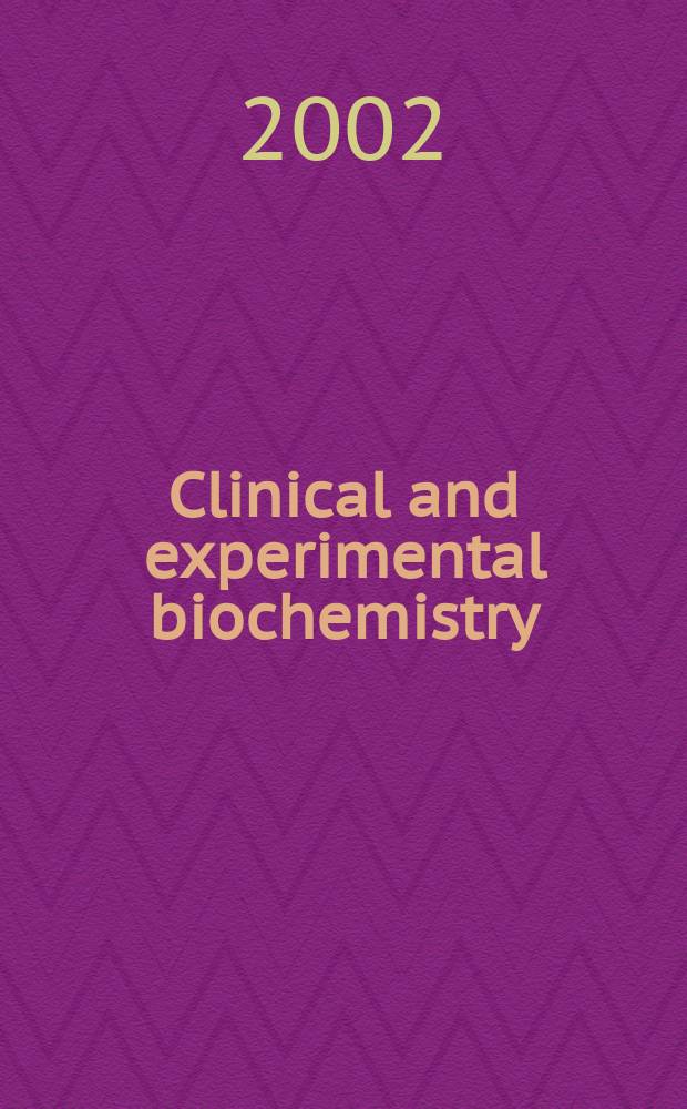 Clinical and experimental biochemistry : Current awareness from Excerpta med. Excerpta med. Sect.29. Vol.134, №8