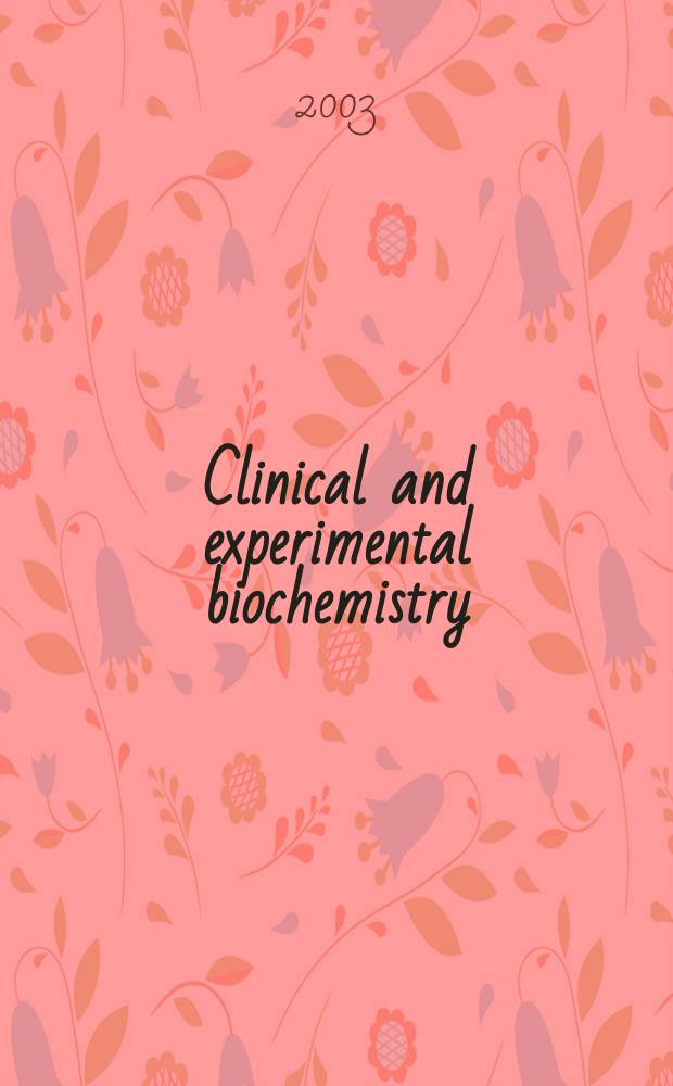Clinical and experimental biochemistry : Current awareness from Excerpta med. Excerpta med. Sect.29. Vol.137, №9