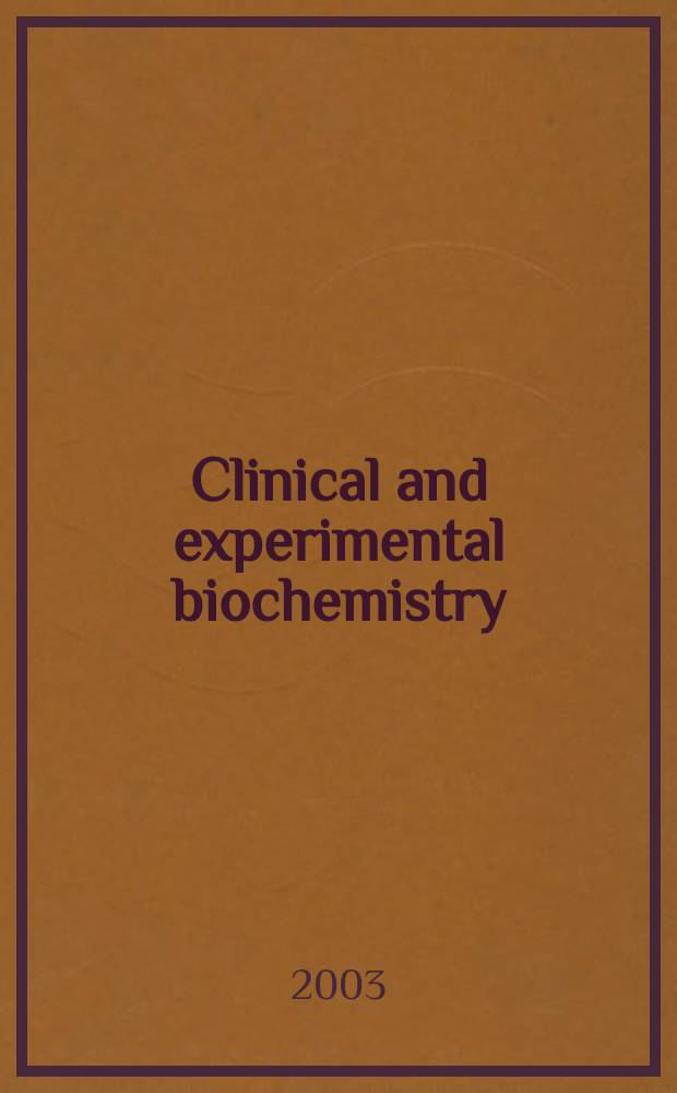 Clinical and experimental biochemistry : Current awareness from Excerpta med. Excerpta med. Sect.29. Vol.137, №10