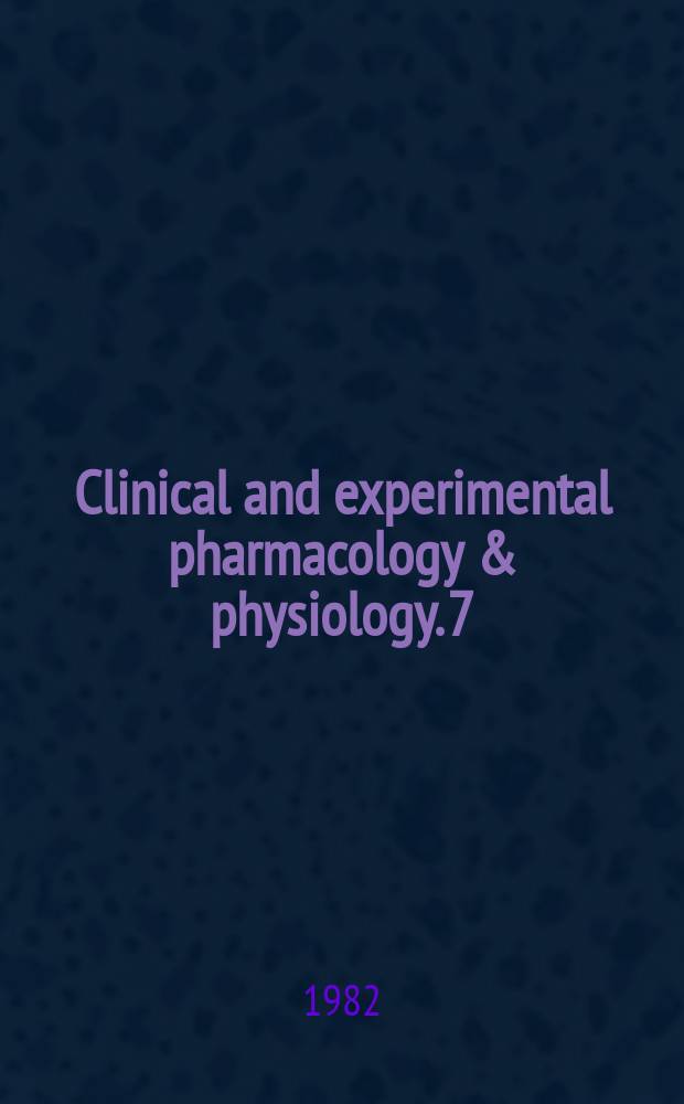 Clinical and experimental pharmacology & physiology. 7 : Symposium on angiotensin converting enzyme inhibition