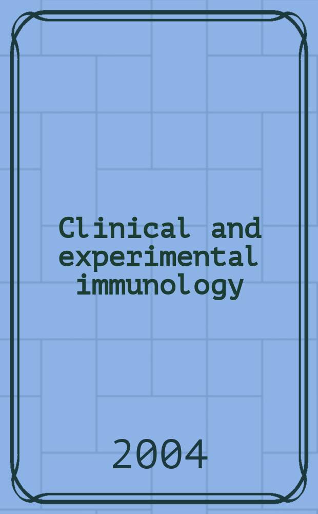 Clinical and experimental immunology : An official journal of the British soc. for immunology. Vol.135, №1