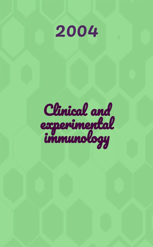 Clinical and experimental immunology : An official journal of the British soc. for immunology. Vol.138, №2