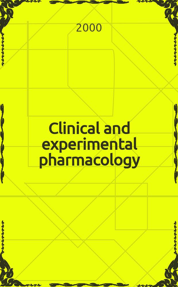 Clinical and experimental pharmacology : Current awareness from Excerpta med. Excerpta med. Sect. 30. Vol.111, №1
