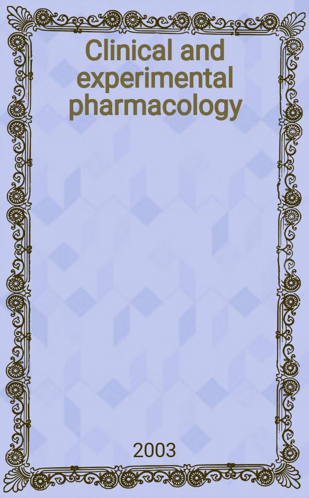 Clinical and experimental pharmacology : Current awareness from Excerpta med. Excerpta med. Sect. 30. Vol.122, №5
