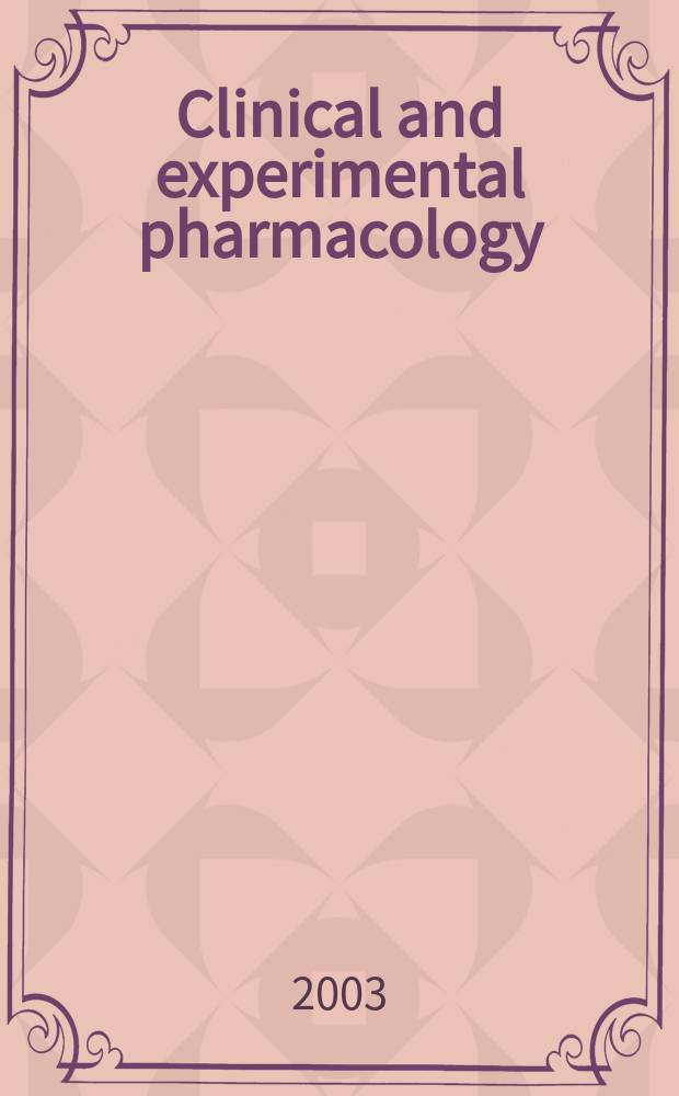 Clinical and experimental pharmacology : Current awareness from Excerpta med. Excerpta med. Sect. 30. Vol.123, №8