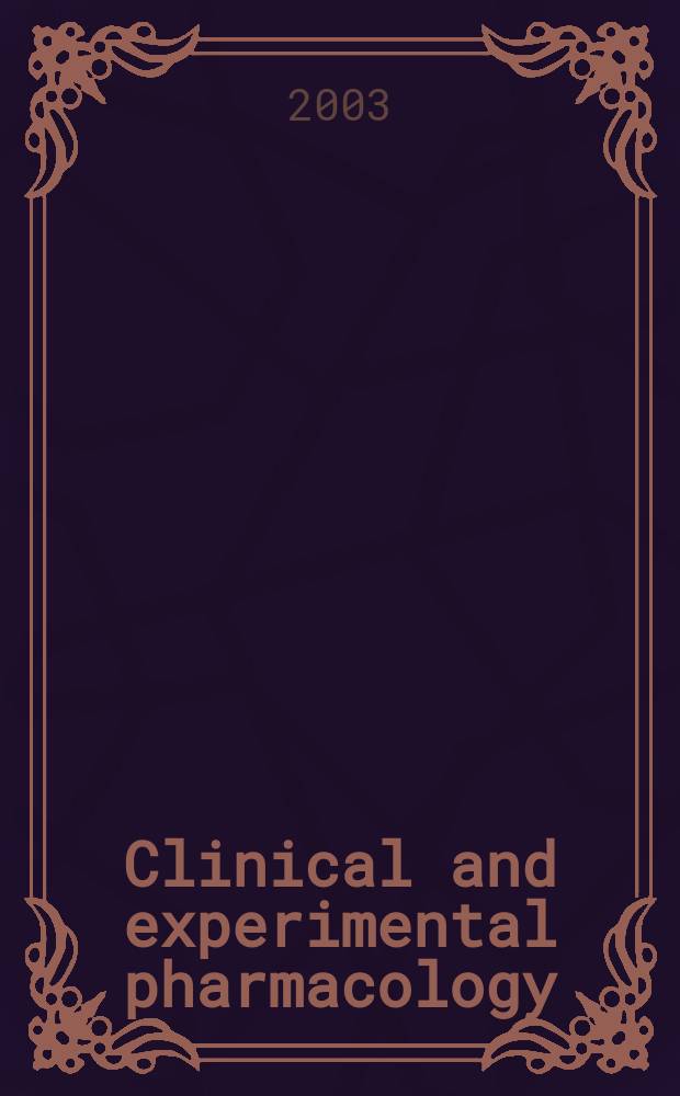 Clinical and experimental pharmacology : Current awareness from Excerpta med. Excerpta med. Sect. 30. Vol.124, №2