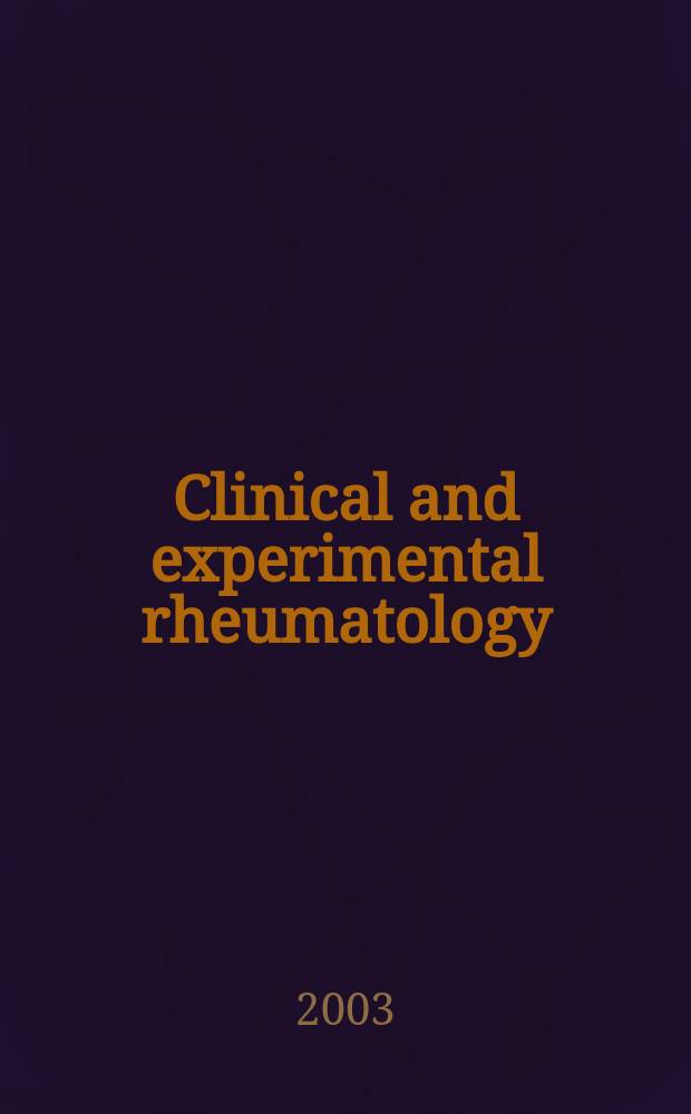 Clinical and experimental rheumatology : An Intern. j. of rheumatic a. connective tissue diseases. Vol.21, №5