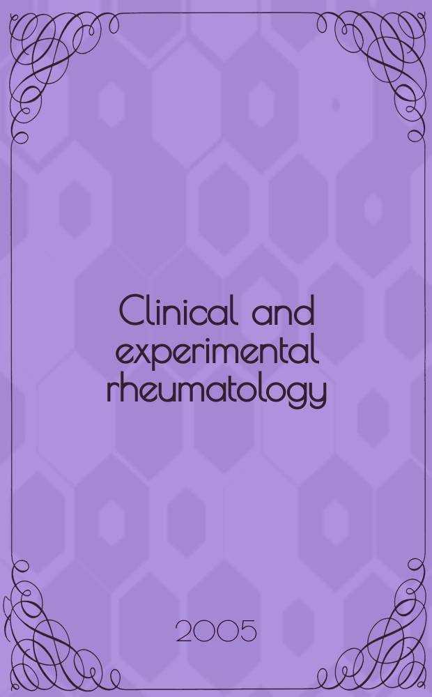 Clinical and experimental rheumatology : An Intern. j. of rheumatic a. connective tissue diseases. Vol. 23, № 1
