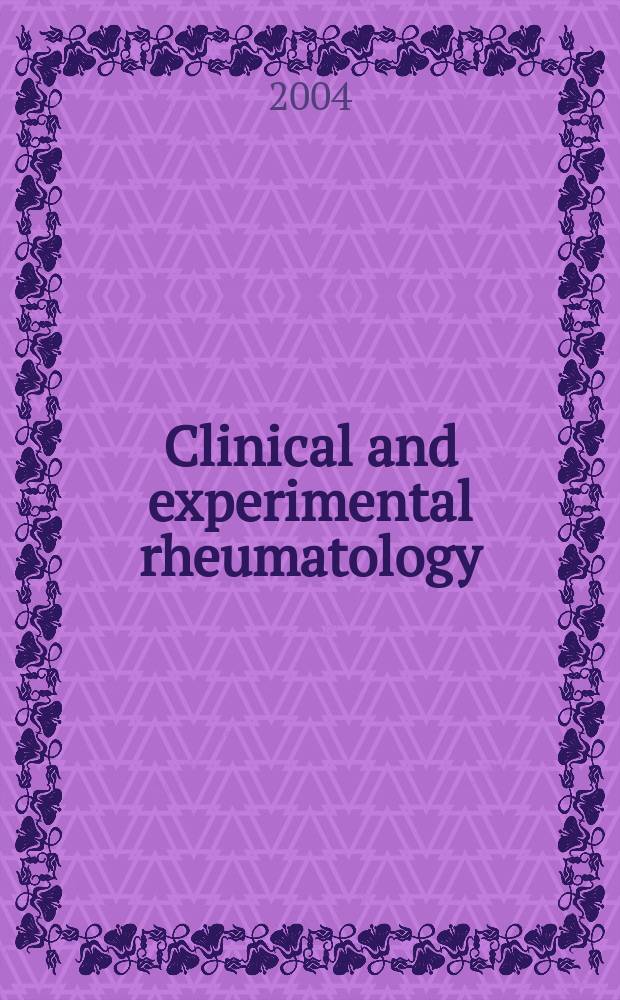 Clinical and experimental rheumatology : An Intern. j. of rheumatic a. connective tissue diseases. Vol.22, №4