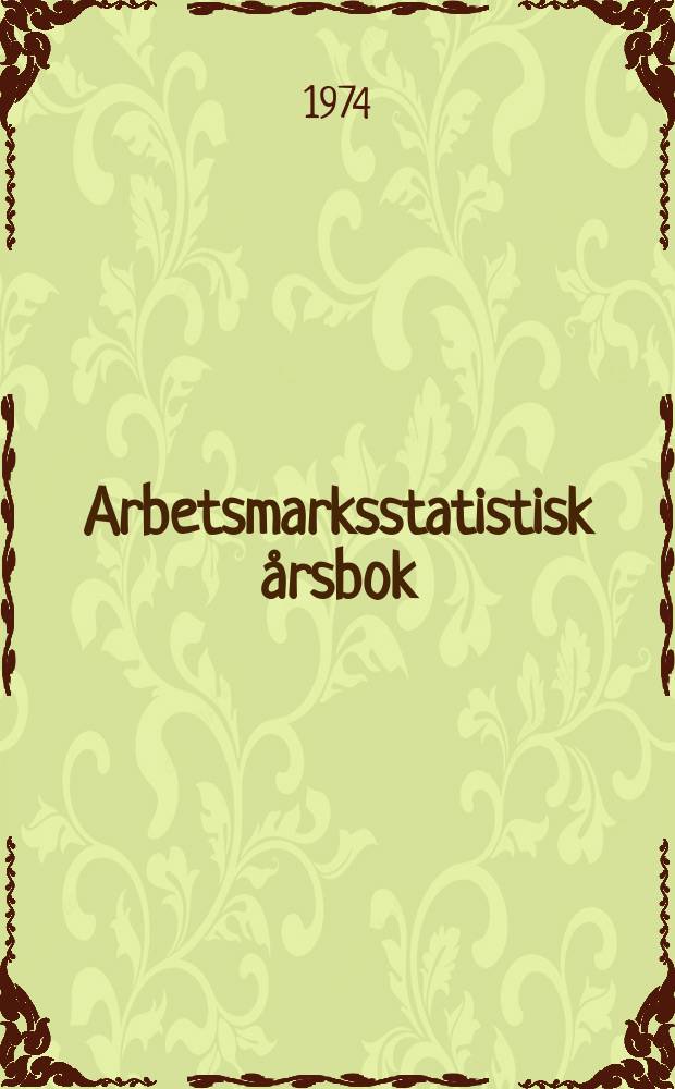 Arbetsmarksstatistisk årsbok