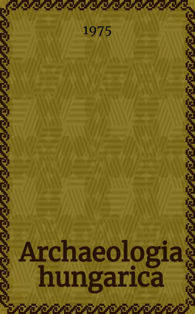 Archaeologia hungarica : Dissertationes archaeologicae Musei nationalis hungarici a Concilio archaeologorum Academiae scientiarum hungaricae redactae. N.S., 49 : Die mittlere Bronzezeit Ungarns