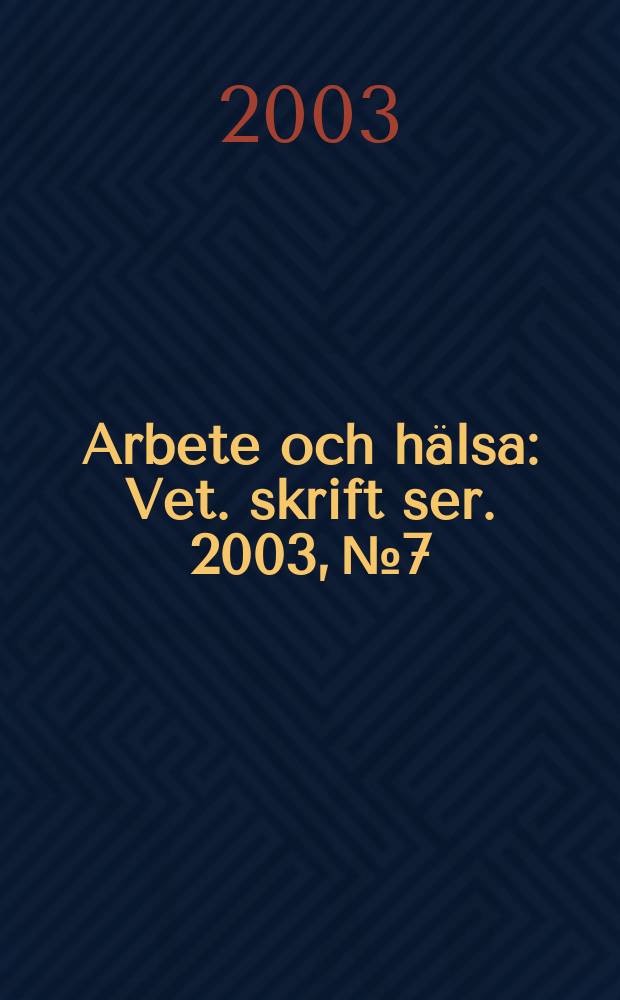 Arbete och h&auml;lsa : Vet. skrift ser. 2003, №7 : Temperature limit values for cold touchable surfaces