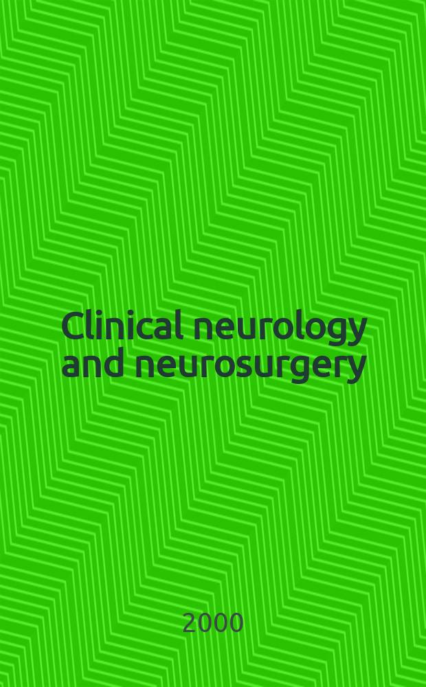 Clinical neurology and neurosurgery : J. of Netherlands soc. of neurology a. the Netherlands soc. of neurosurgeons. Vol.102, №3