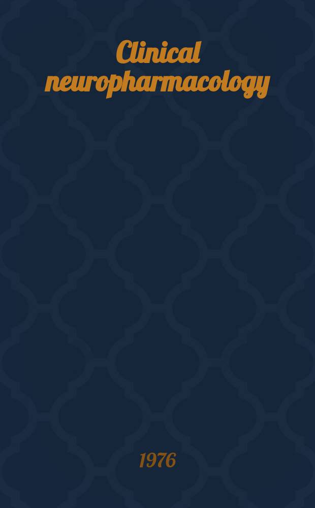 Clinical neuropharmacology