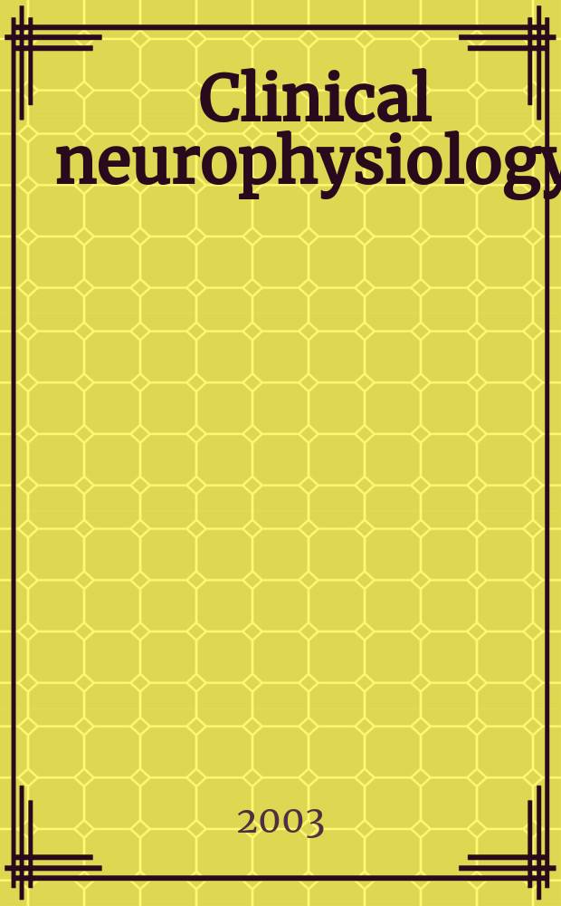 Clinical neurophysiology : Off. j. of the Intern. federation of clinical neurophysiology. Vol.114, №8