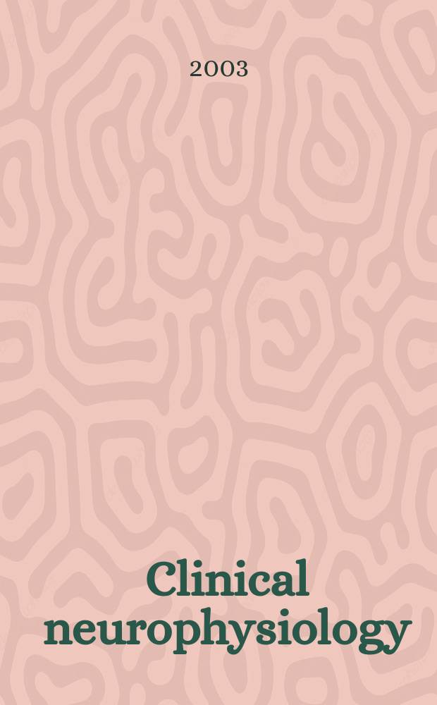 Clinical neurophysiology : Off. j. of the Intern. federation of clinical neurophysiology. Vol.114, №5