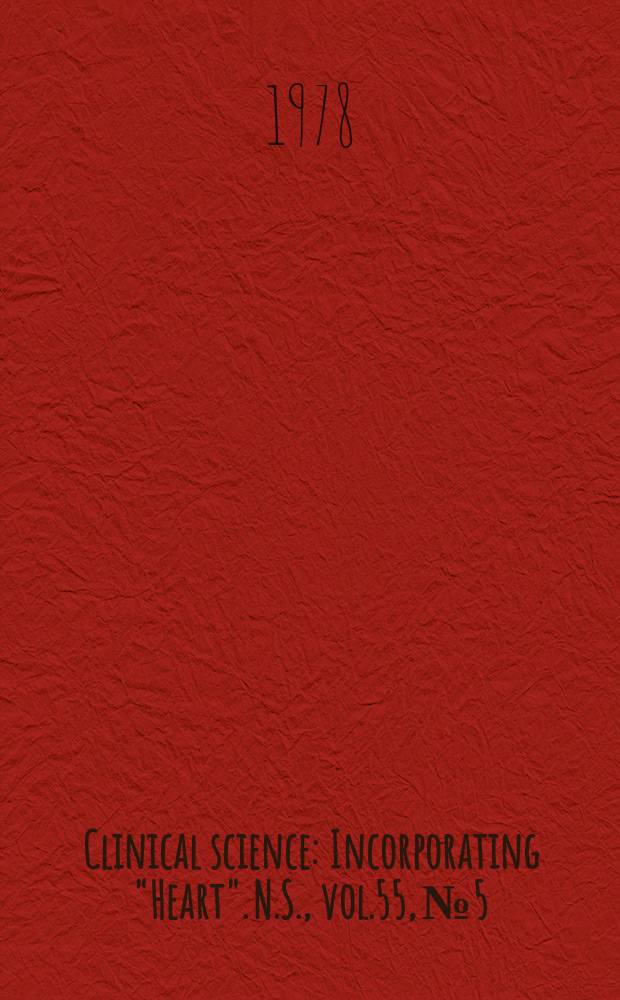 Clinical science : Incorporating "Heart". [N.S.], vol.55, №5