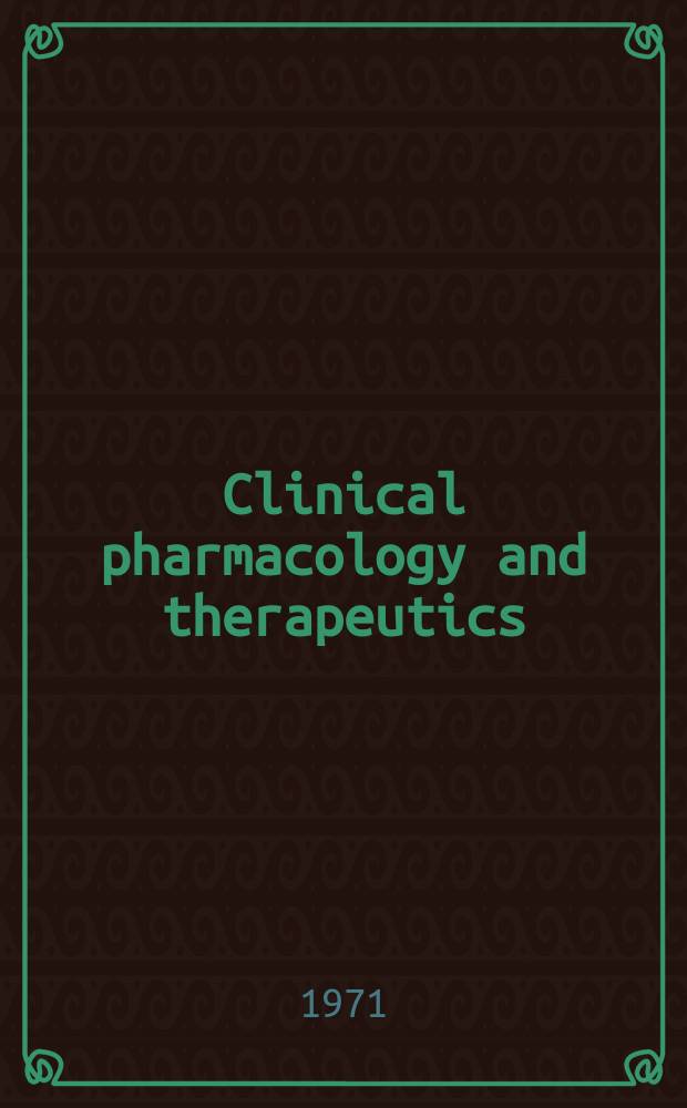 Clinical pharmacology and therapeutics : Offic. publ. of the American therapeutic society. Vol.12, №2 (P. 2) : Symposium on levodopa in Parkinson's disease. (USA). 1970. Clinical and pharmacological aspects
